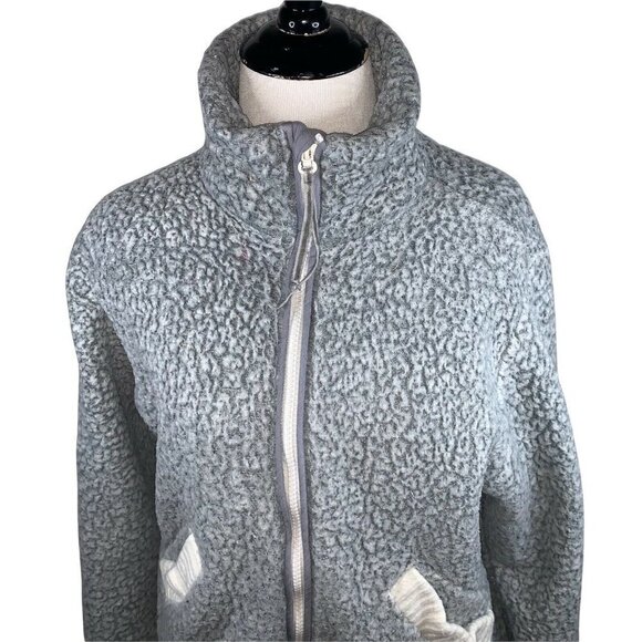 Anthropologie Saturday Sunday Women's Size XS Plush Jacket Cropped Fit Gray - Picture 2 of 5